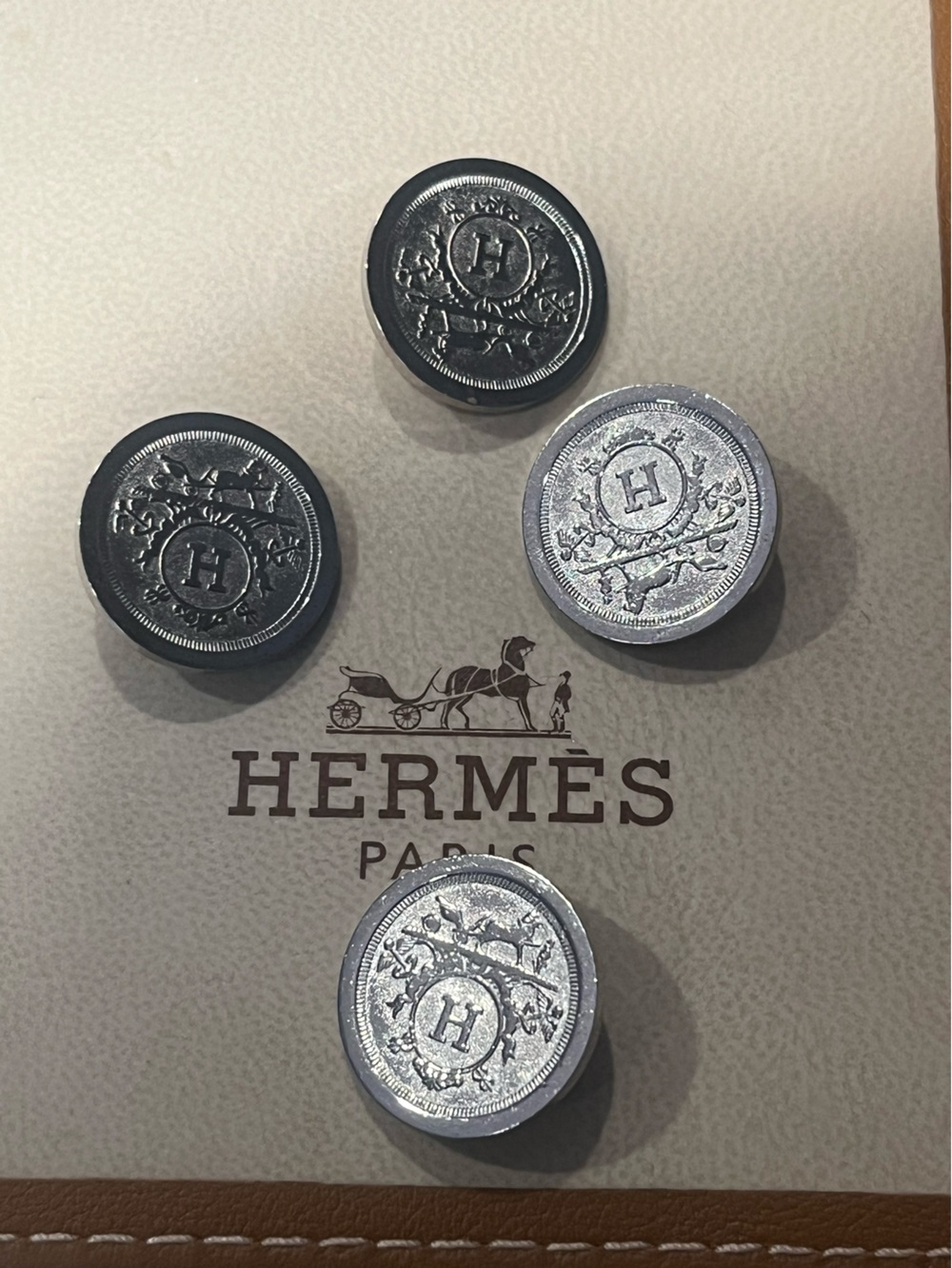 Hermes of Paris set of 4 buttons